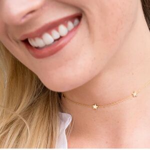Gold Star Choker  Necklace